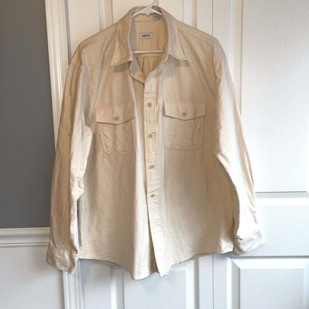 NWOT Izod button-down long sleeve shirt men’s size L super soft brushed cotton